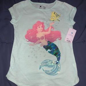 Girls Disney The Little Mermaid flip sequin shirt